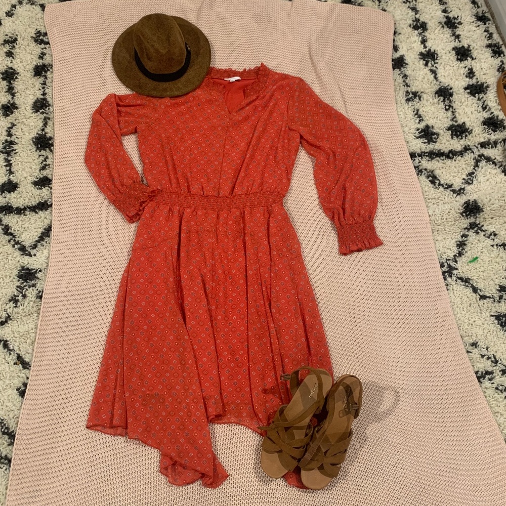 Long sleeve knee length dress